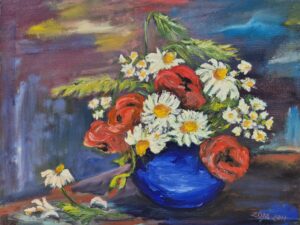 Polny bukiet - obraz na płótnie