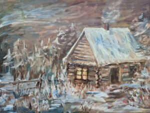 Zimowy azyl - obraz na płótnie